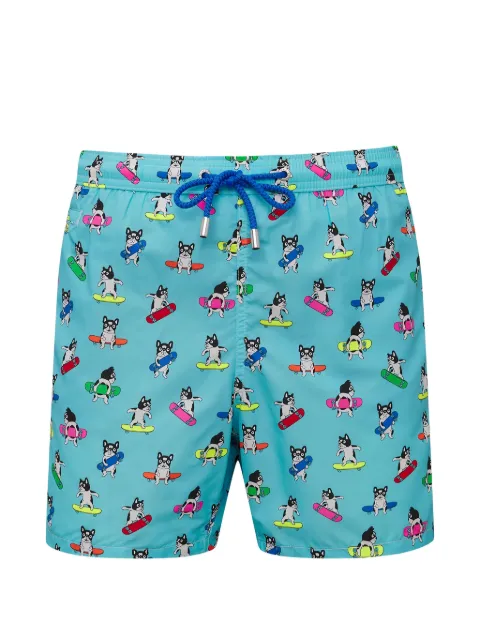 MC2 Saint Barth Lighting Micro bulldog-print swim shorts Blue LIGHTINGMICRO