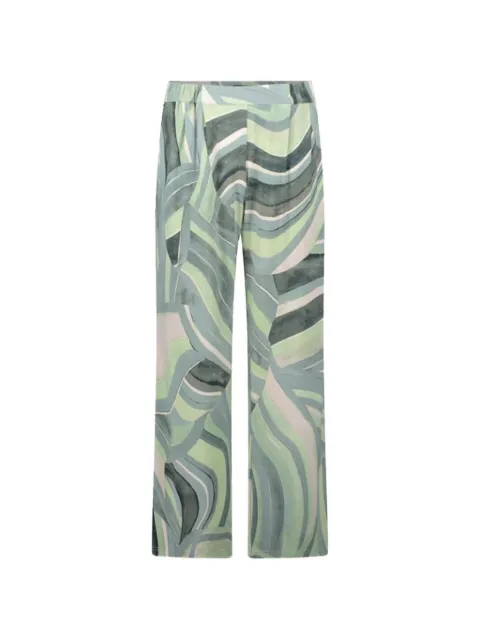 Betty Barclay abstract-print wide-leg trousers Green 61661833