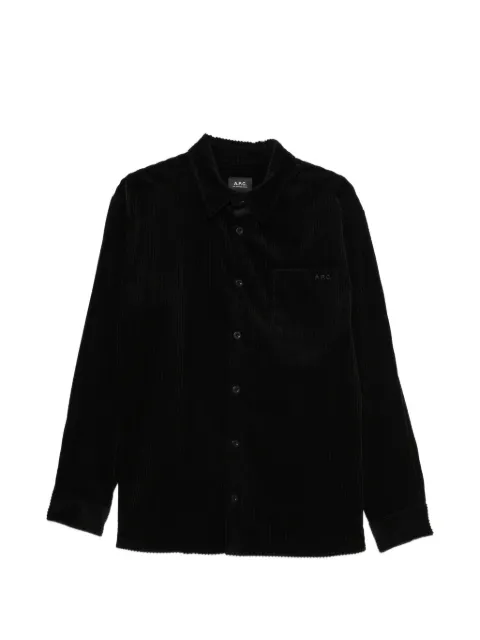 A.P.C. corduroy chest-pocket shirt Black COHSWH32149