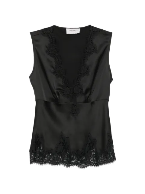 ERMANNO FIRENZE lace-trim sleeveless top Black D49EL021EL0