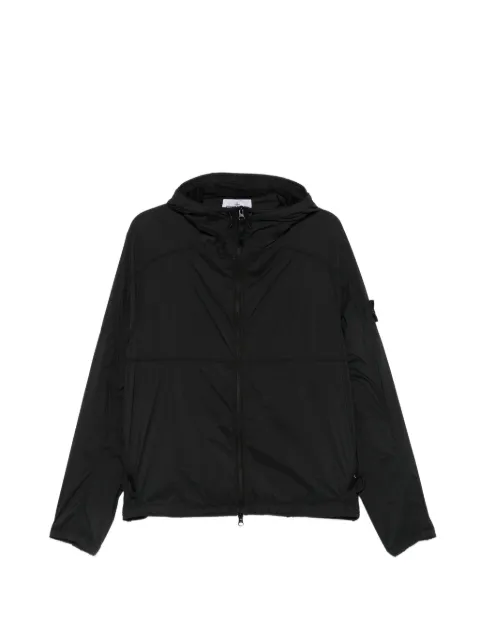 Stone Island logo-patch hooded jacket Black L2S15Q100020S0474