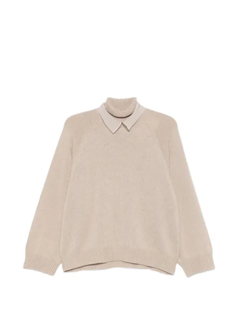 Brunello Cucinelli high-neck raglan-sleeves sweater Neutrals M12747004C9991