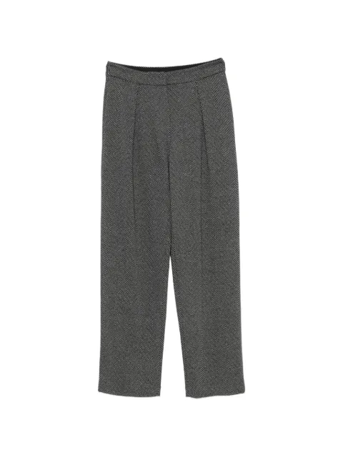Emporio Armani herringbone-pattern pleated trousers Black EW004661AF25799