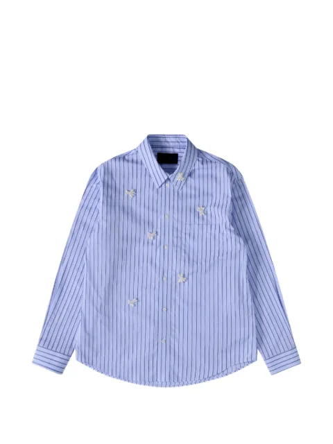 Simone Rocha pearl-embellished striped shirt Blue 5413TB1351PALEBLUEPEARL