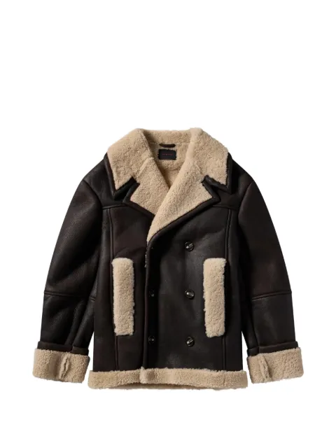 Simone Rocha double-breasted shearling jacket Brown 61811339