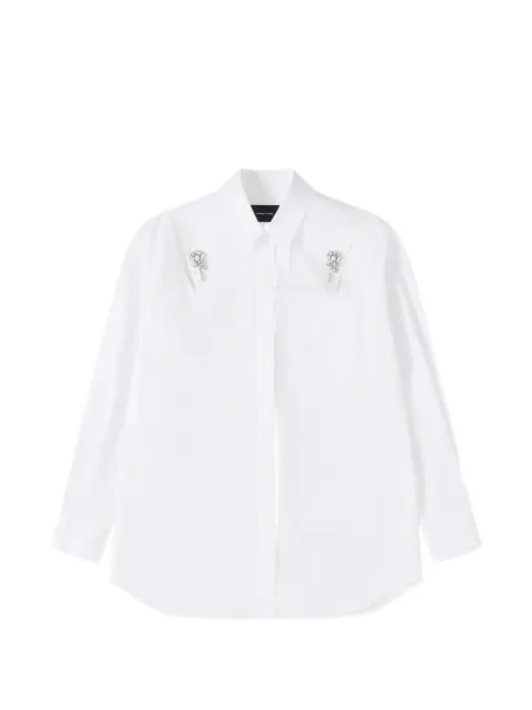 Simone Rocha embellished slash-detail shirt White 5462B1287WHITEPEARL