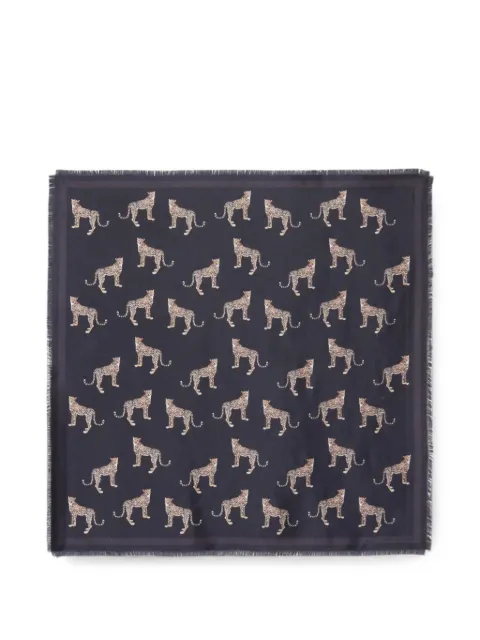 Nili Lotan cheetah-print twill scarf Black 13206AC18