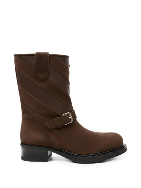Valentino Garavani buckle-fastening biker boots Brown WS0NX6RNU