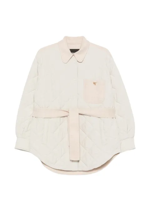 Fabiana Filippi quilted belted coat Neutrals CTD216F1880000M316