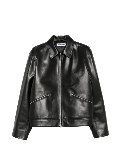 Jil Sander zip-up leather jacket Black J22SW0148J07239