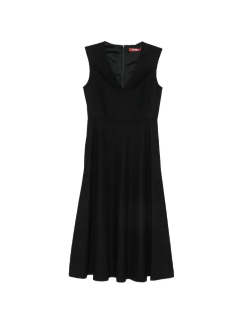 Max Mara V-neck sleeveless midi dress Black 2626226022600