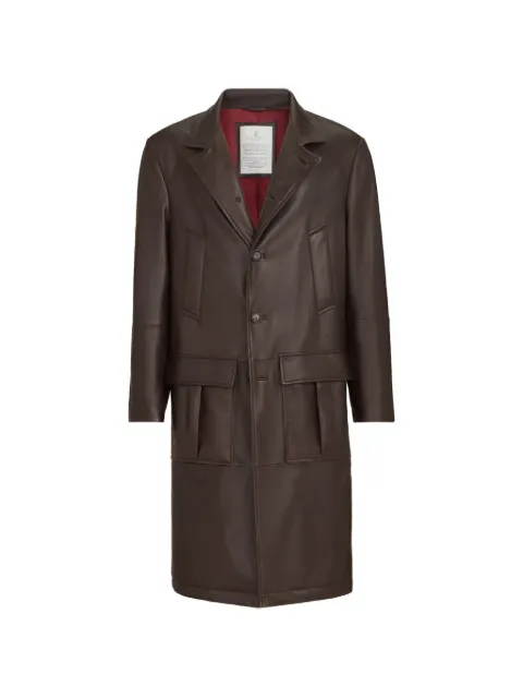 Brunello Cucinelli nappa leather overcoat Brown MPWIN2089C4262