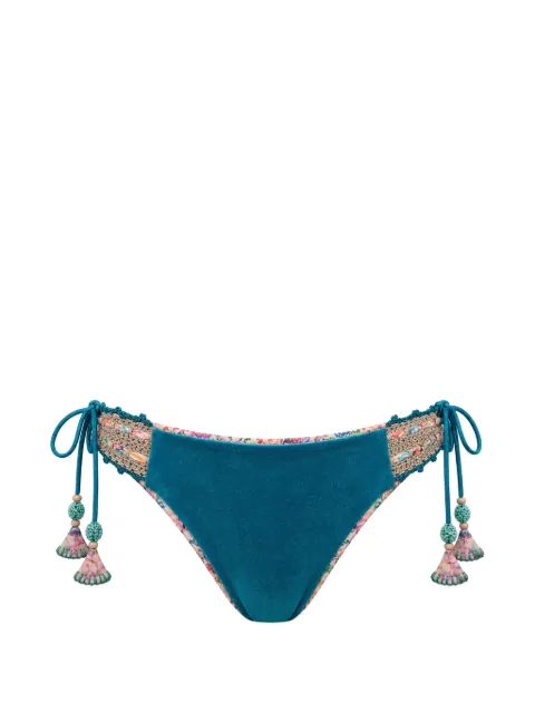 Del Maar Aqueme reversible crochet-trim bikini bottoms Green DMF298BOTTOM