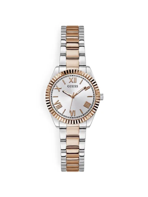 GUESS USA fluted bezel 30mm watch Silver GW0687L3