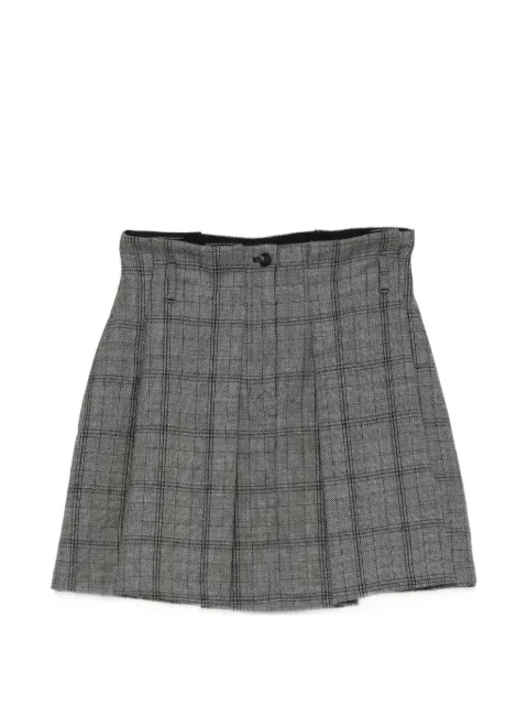 Tela check-pattern pleated mini skirt Grey 110096010572