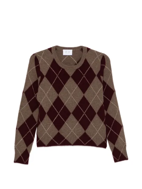 BeYou argyle-knit virgin wool sweater Brown CD1230
