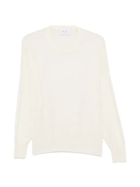 BeYou ribbed-trim sweater Neutrals CD1112