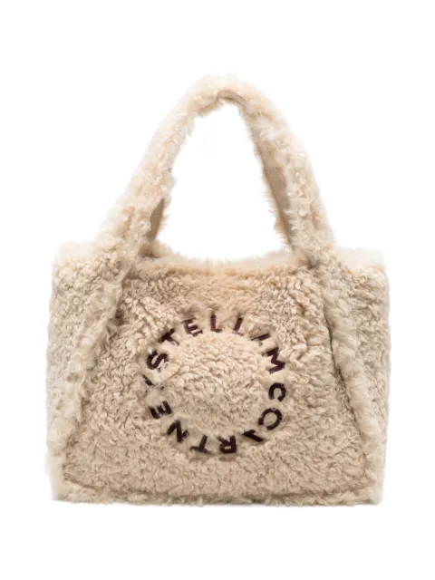Stella McCartney Stella Logo faux-shearling tote bag Neutrals 502793WP07479561