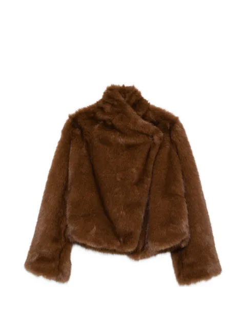 B&B COUTURE faux-fur lapel-collar coat Brown FW26FA6MINK