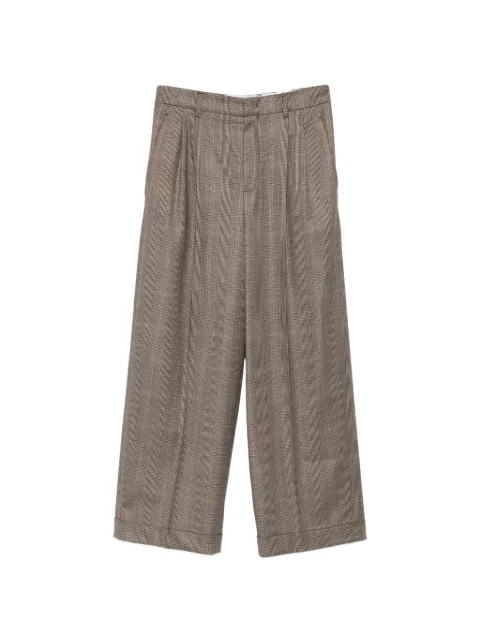 ROSSI Nevin check-pattern wide-leg trousers Brown 0070606117