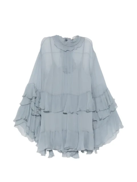 Chloé ruffled silk mini dress Blue CH26ARO52001