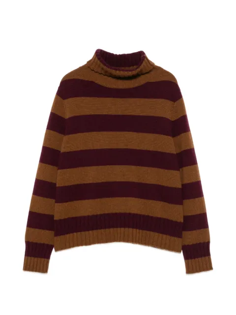 BeYou striped roll-neck sweater Brown CD4055