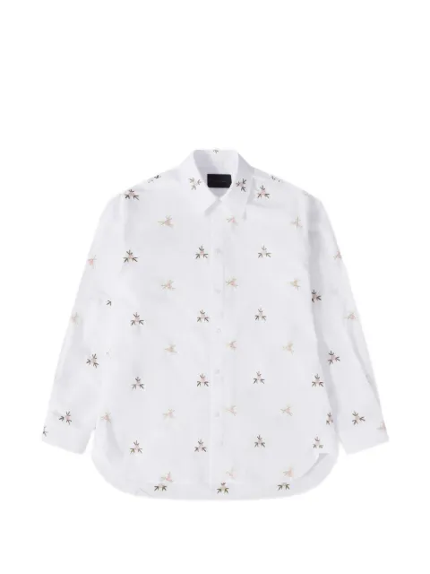 Simone Rocha floral-embroidered cotton shirt White 51851360
