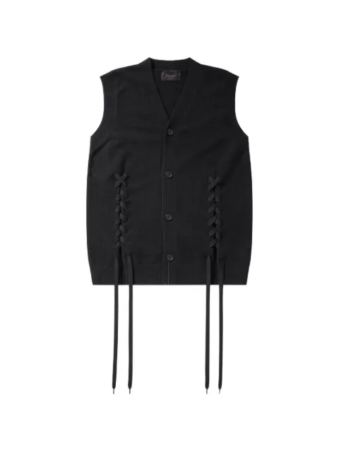 Simone Rocha lace-up button-down vest Black LMK170660