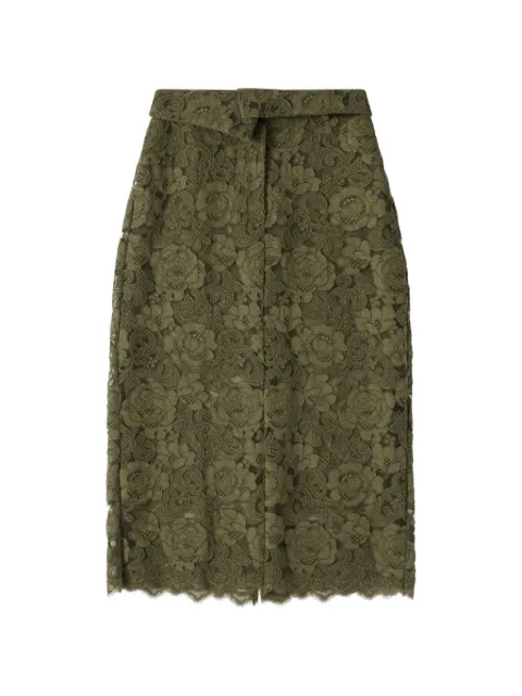 Simone Rocha Peeling floral-lace midi skirt Green 32071298