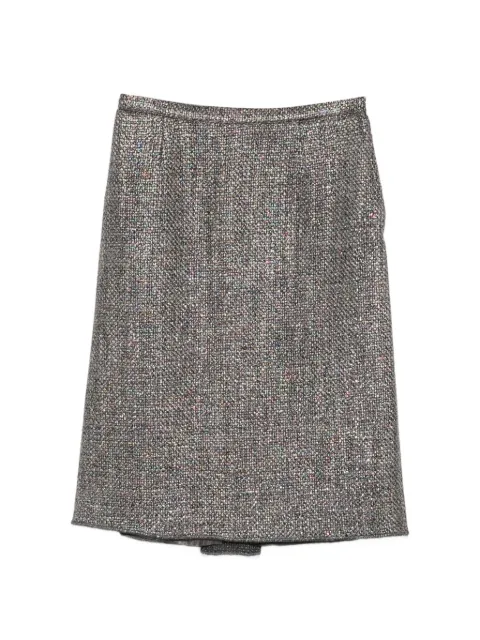 Miu Miu Pre-Owned 2000s tweed-construction midi skirt Grey MM250PW
