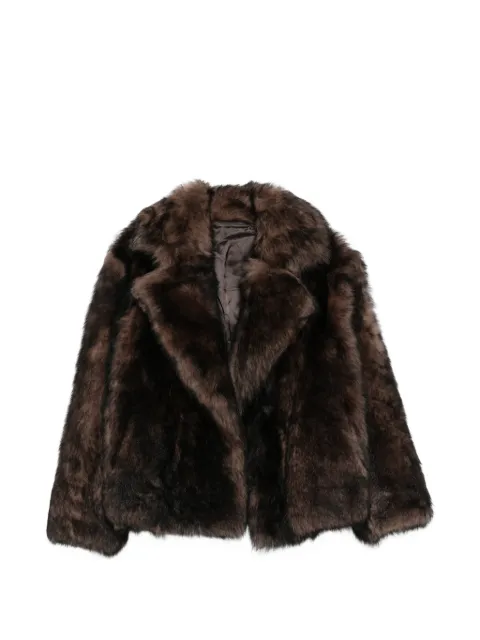 Salvatore Santoro leather wide-lapel jacket Brown 51001D