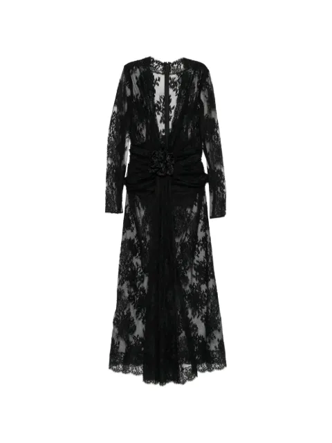 Dolce & Gabbana floral-lace floral-appliqué dress Black F6TTZZHLMQM