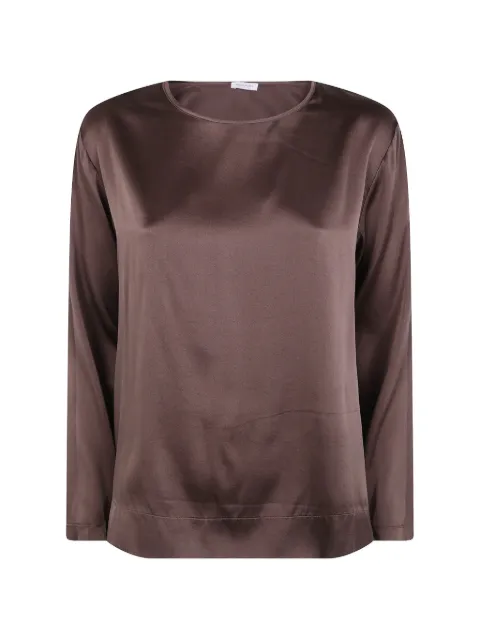 Rossopuro satin-finish long-sleeve sweater Brown RI7289L099