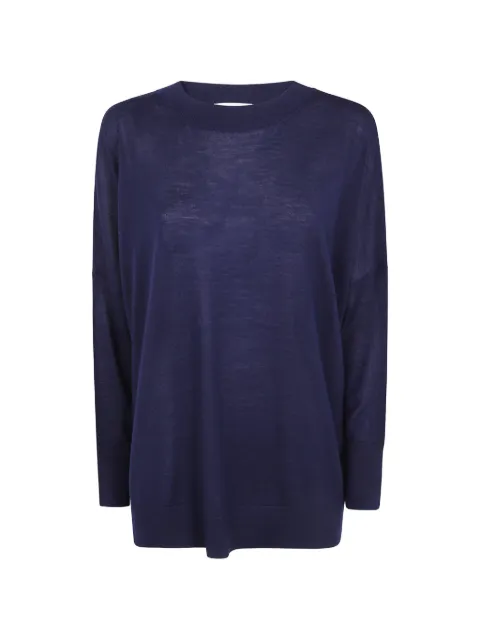 LABORATORIO CAPRI fine-knit drop-shoulder knit Blue 1001099