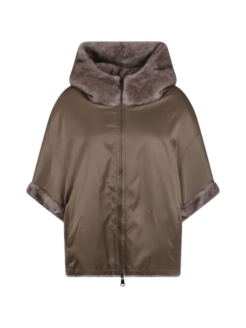 Betta Corradi faux-fur trim hooded coat Brown B902DUDU