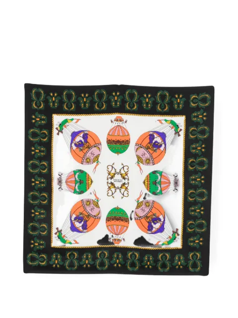 Essentiel Antwerp hot-air balloon-print silk scarf White KONTACT