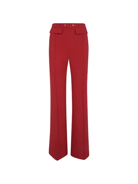 Elisabetta Franchi buckle-detail flap-pocket trousers Red PA19666E2