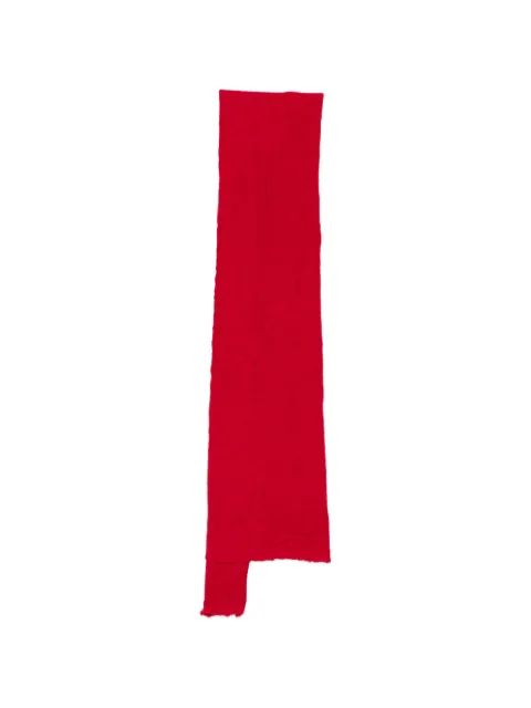 Maria Calderara crinkled raw-edge scarf Red 2W806N