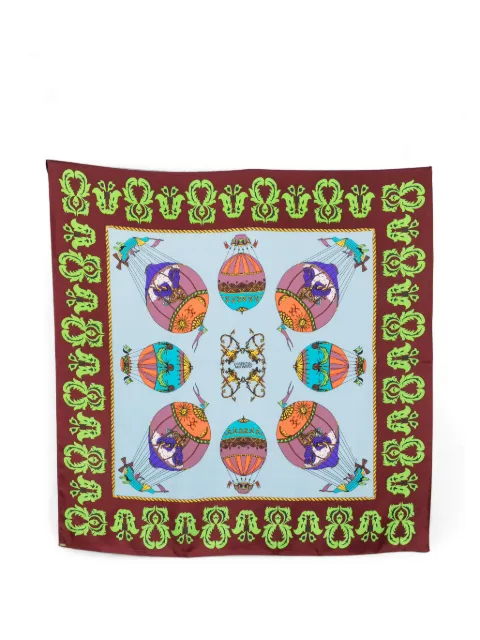 Essentiel Antwerp graphic-print silk scarf Blue KONTACT