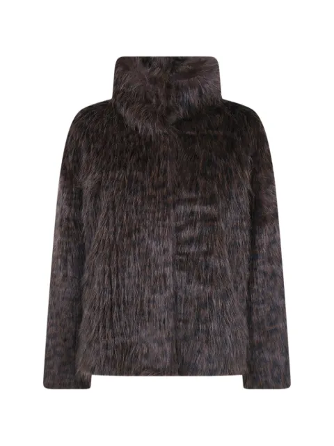 Betta Corradi leopard-print faux-fur jacket Black B105LEOP