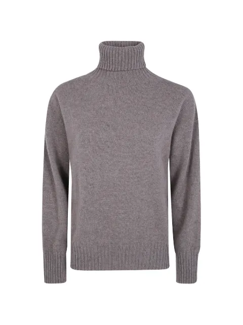 D.Exterior roll-neck cashmere sweater Brown 63001