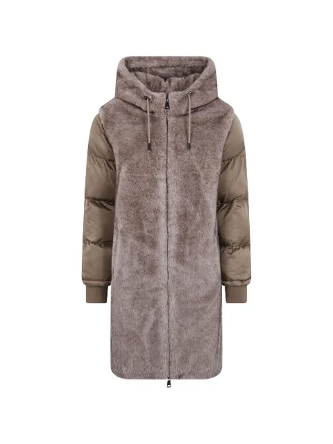 Betta Corradi textured-panel padded coat Brown B905DUDU