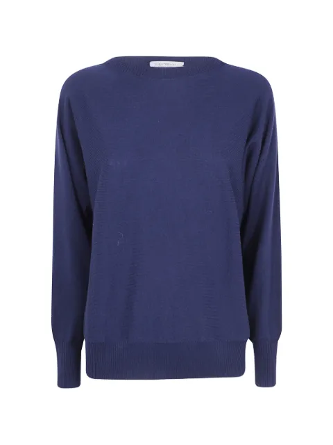 D.Exterior fine-knit sweater Blue 63290