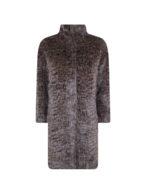 Betta Corradi leopard-print faux-fur coat Black B601LEOP