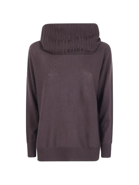 D.Exterior ribbed-knit roll-neck sweater Brown 63298