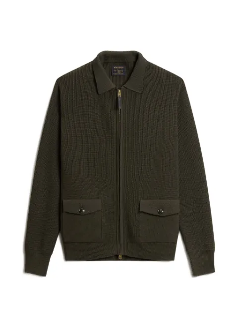 Woolrich zip-up ribbed-knit cardigan Green CFWOKN2075MRUF0428
