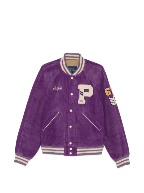 Polo Ralph Lauren logo-patch corduroy jacket Purple 710B22992001