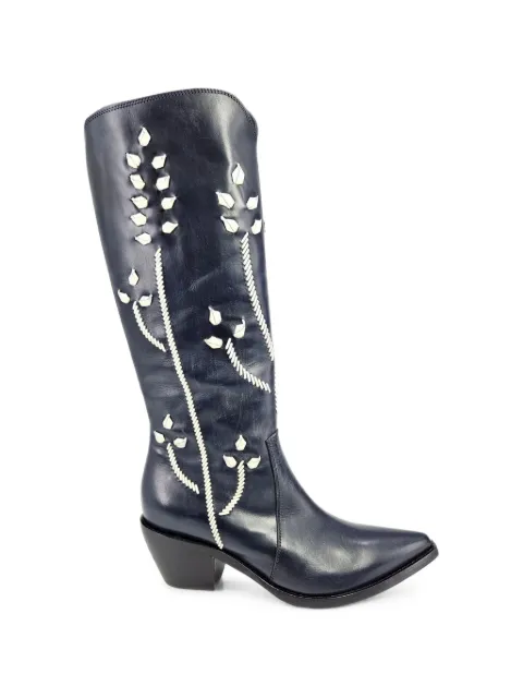 Madison Maison Tall floral-embroidery boots Blue 3969TALL