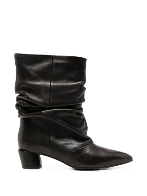 Liska ruched leather boots Brown TAM3PORTOTDM