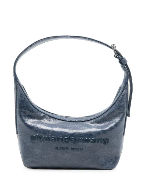 Alexander Wang crinkled-effect logo-debossed shoulder bag Blue 20326R60T